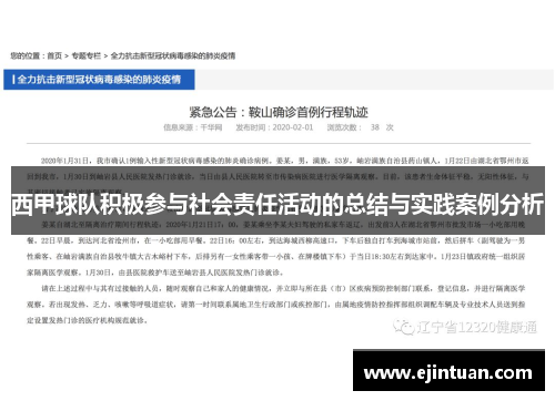 西甲球队积极参与社会责任活动的总结与实践案例分析 西甲球队积极参与社会责任活动的总结与实践案例分析